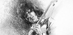 Jeff Beck 1944-2023   Pencil & White paint sketch