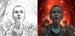 Stranger Things - Pencil and colour rough